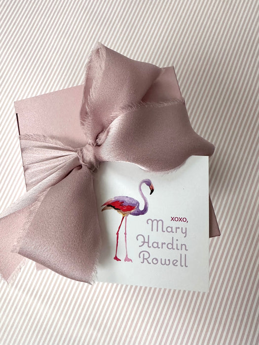 watercolor flamingo square tag