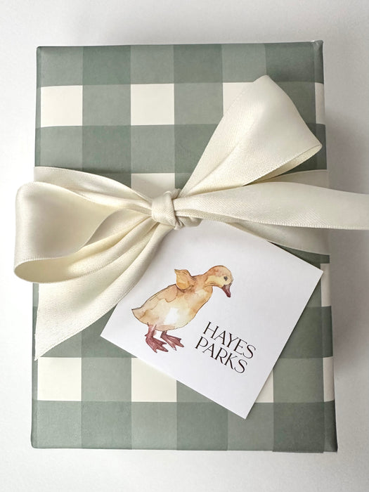 watercolor duck square tag