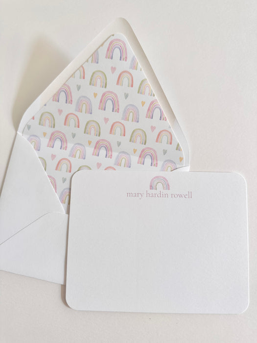 watercolor rainbow stationery