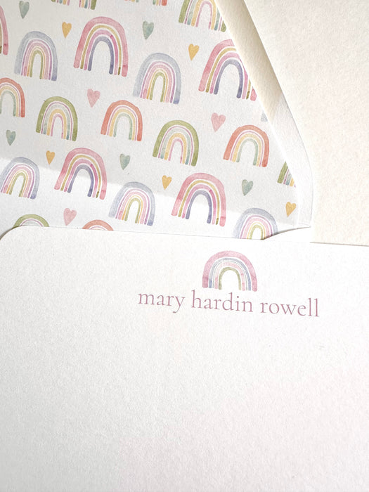 watercolor rainbow stationery