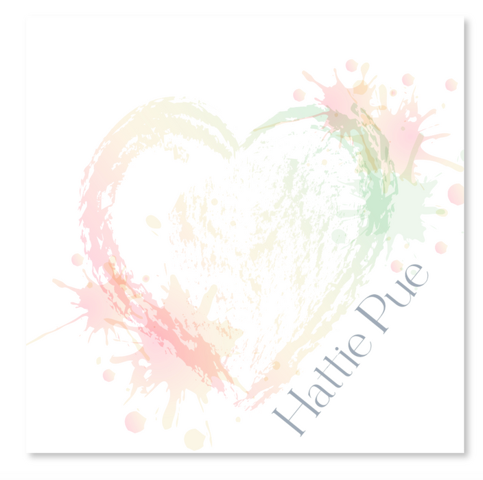 splatter heart square gift tag