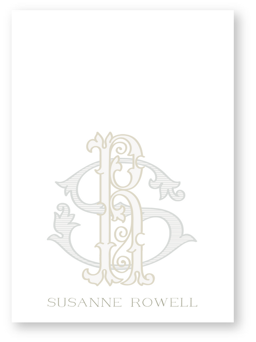 two tone monogram gift tag