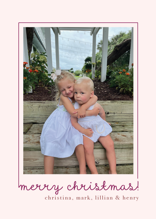 simple cursive holiday card