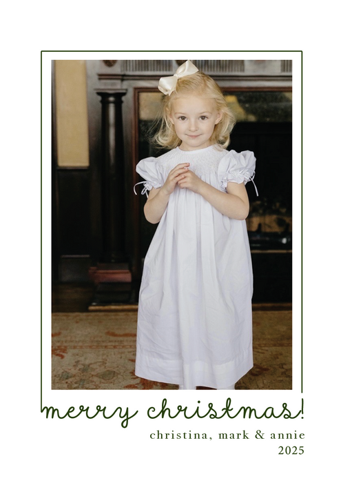 simple cursive holiday card