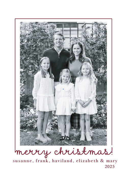 simple cursive holiday card