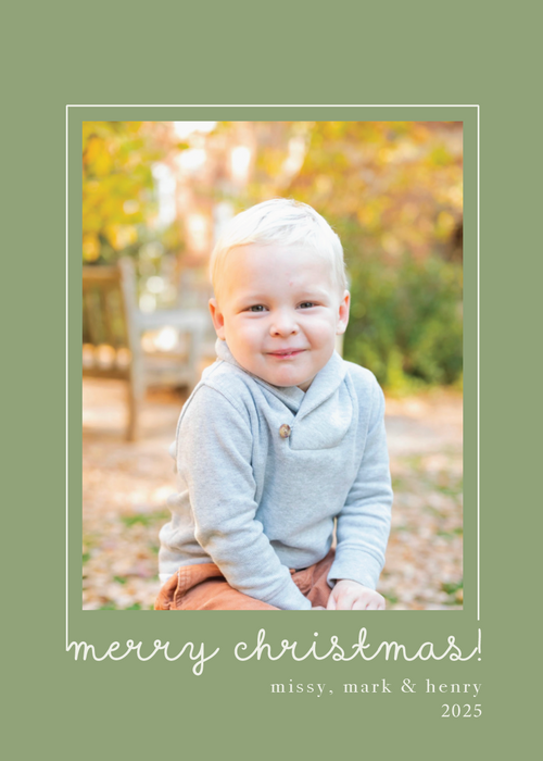 simple cursive holiday card