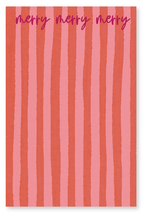 merry pink stripes  notepad