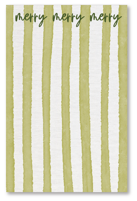 merry green stripes notepad