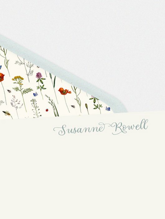 poppy floral stationery
