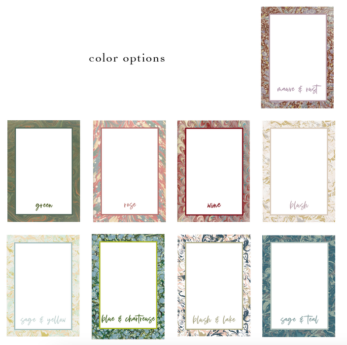marbled lights holiday card (color options)