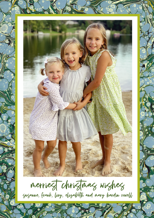 marbled brights holiday card (color options)