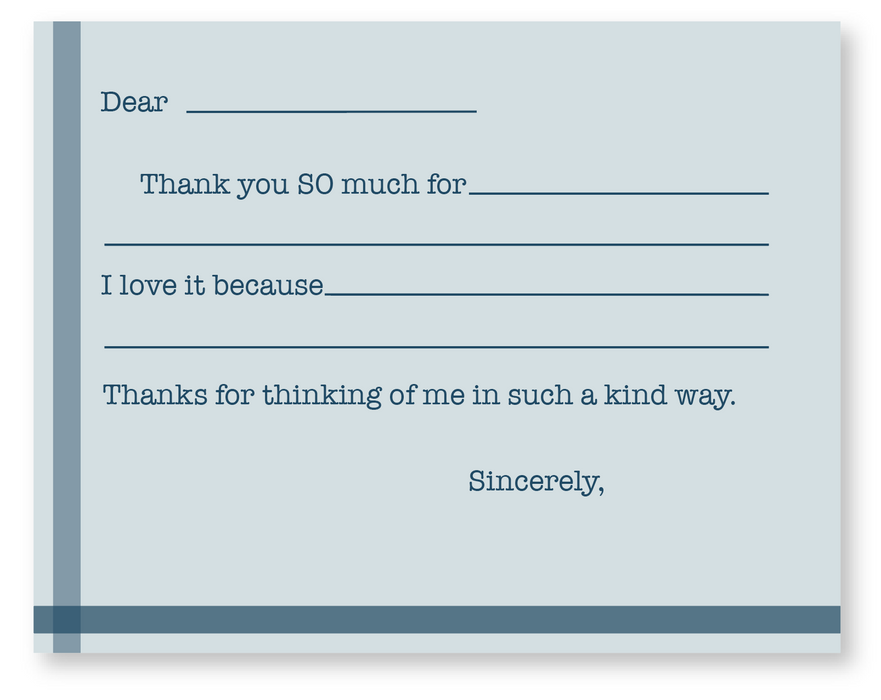 striped thank you notes