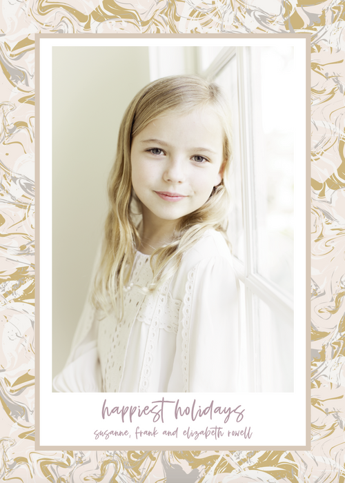 marbled lights holiday card (color options)