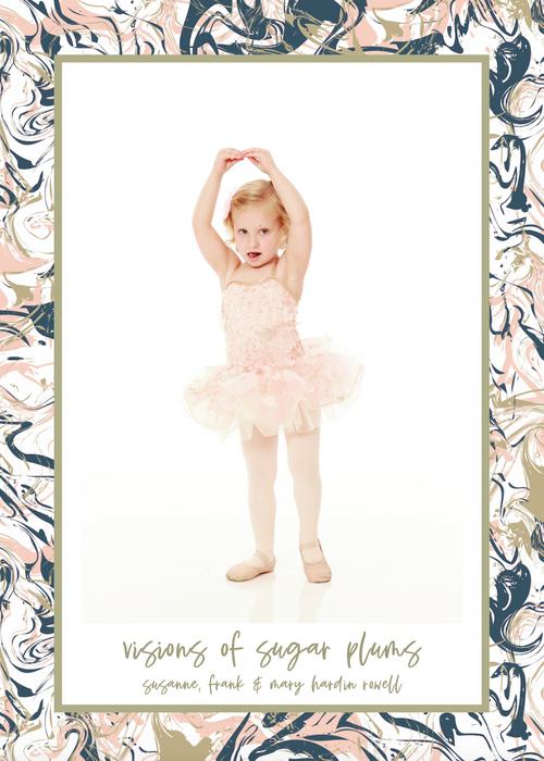 marbled lights holiday card (color options)