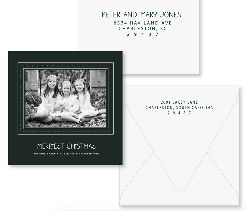 square squiggle holiday card (color options)