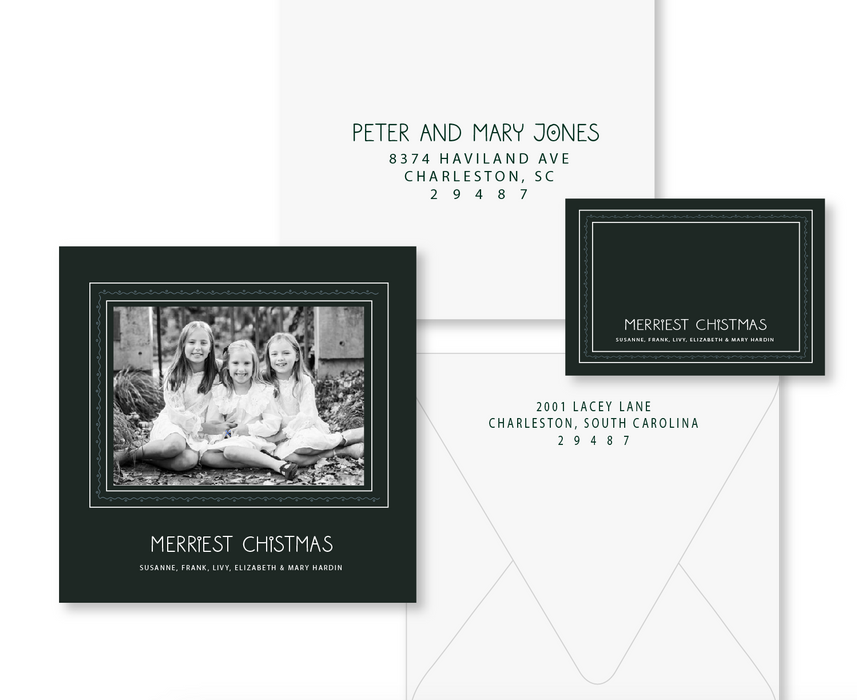 square squiggle holiday card (color options)