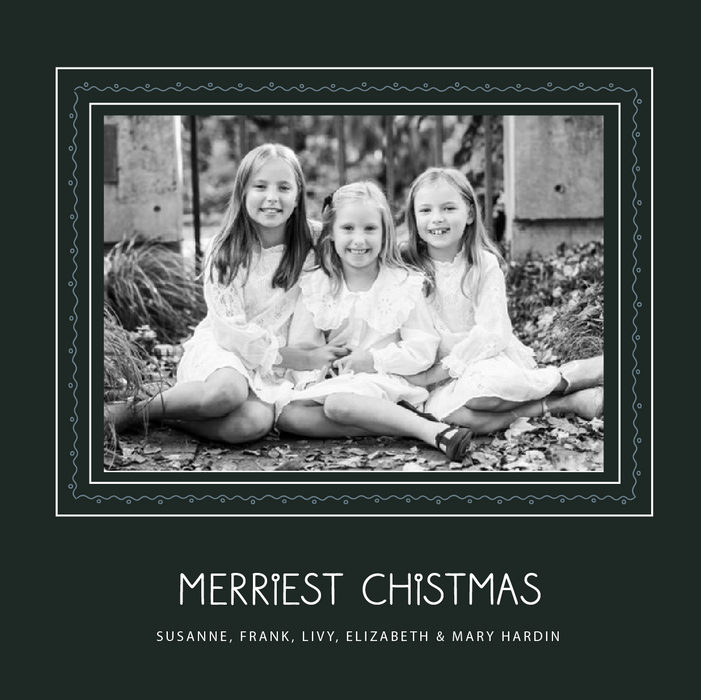 square squiggle holiday card (color options)