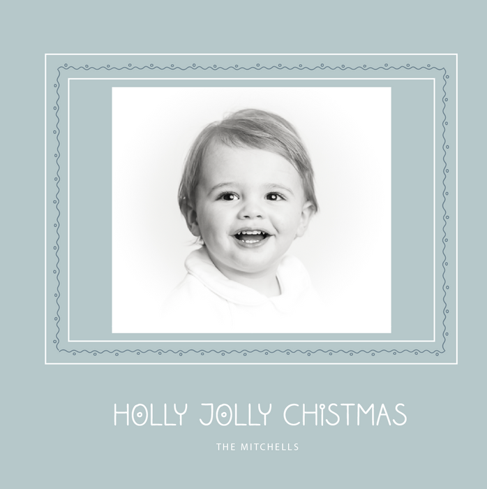 square squiggle holiday card (color options)