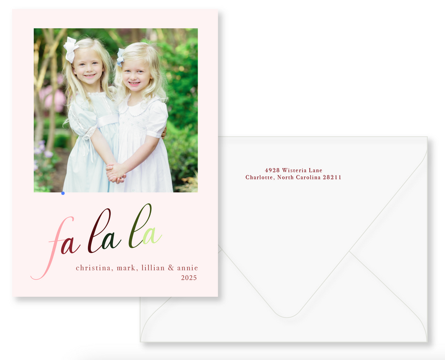 fa la la holiday card (color options)