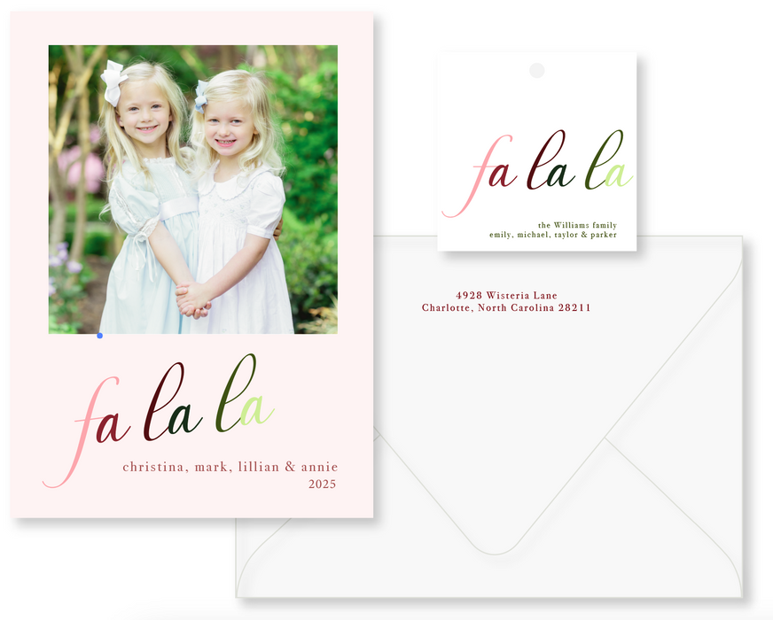 fa la la holiday card (color options)