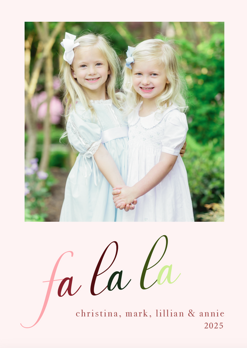 fa la la holiday card (color options)