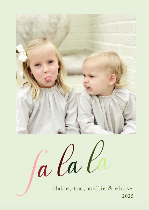 fa la la holiday card (color options)