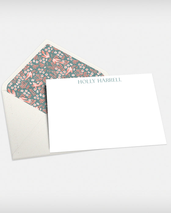 floral bird stationery