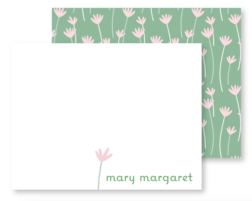 green daisy stationery
