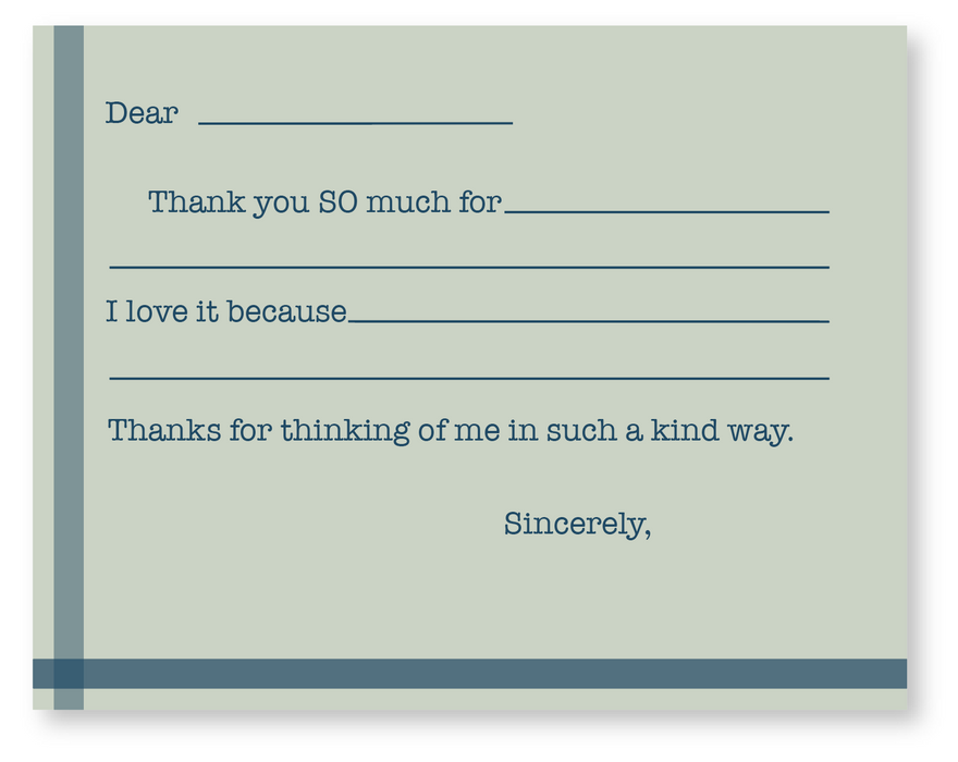 striped thank you notes