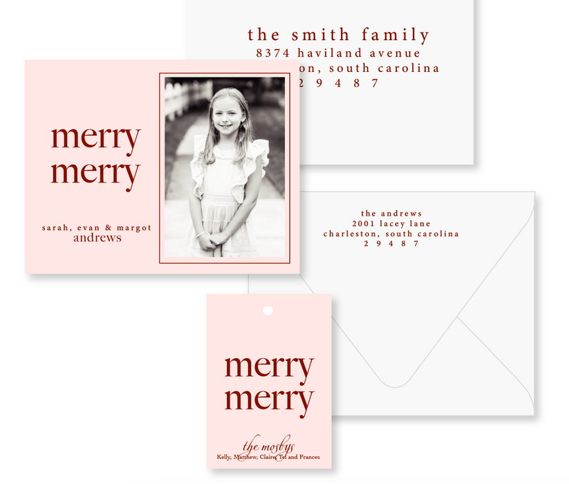 merry merry holiday card (color options)
