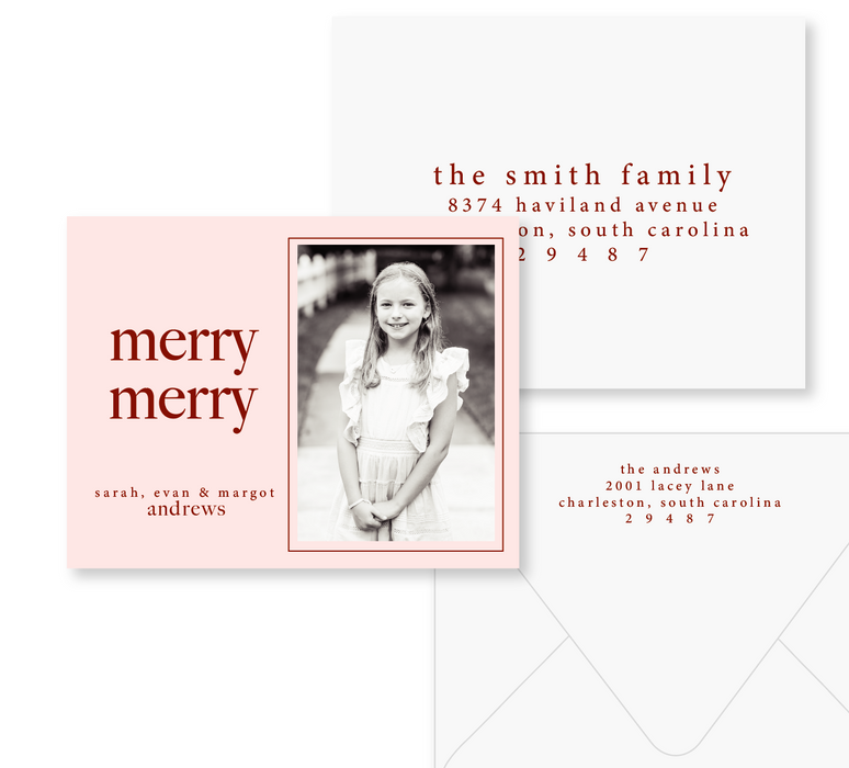merry merry holiday card (color options)