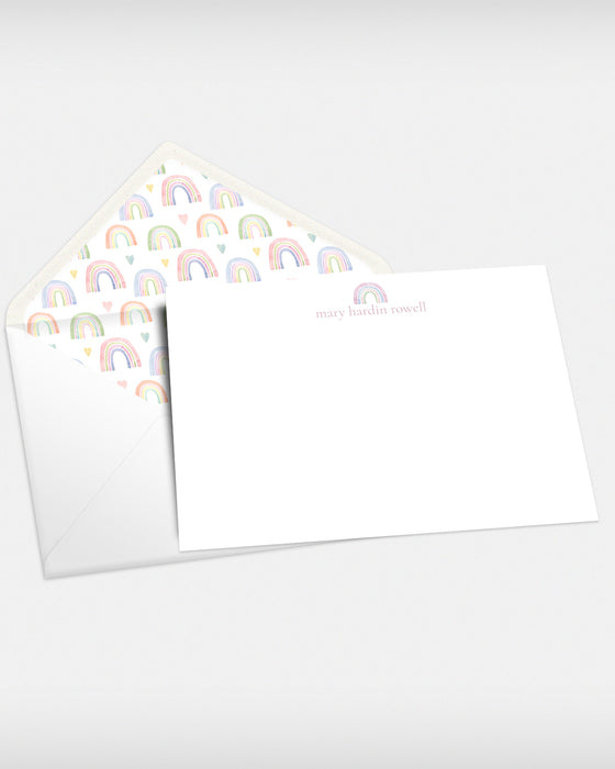 watercolor rainbow stationery