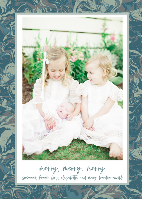marbled brights holiday card (color options)
