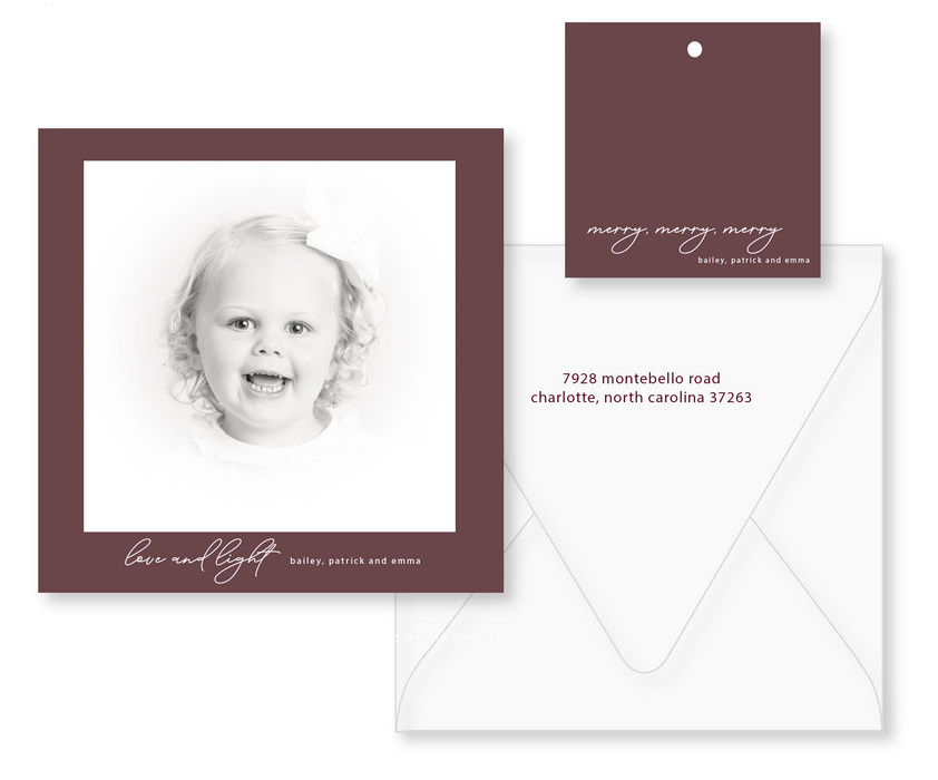 simplicity square holiday card (color options)