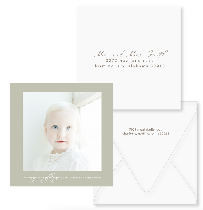 simplicity square holiday card (color options)