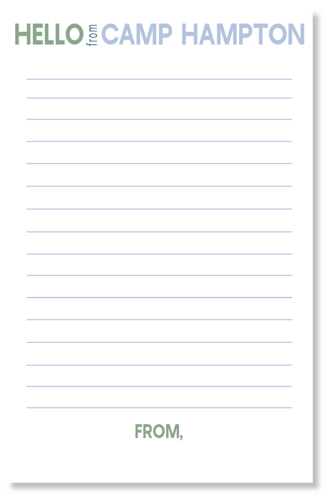 hello from camp stationery notepad