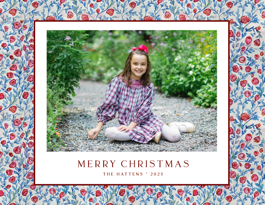 watercolor floral holiday card (color options)