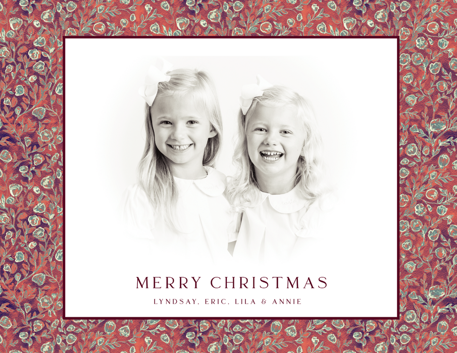 watercolor floral holiday card (color options)