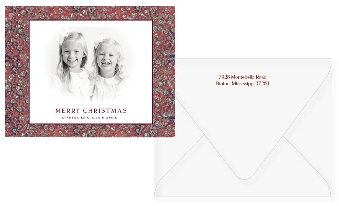 watercolor floral holiday card (color options)